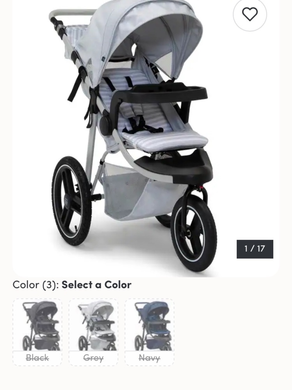 GAP Light Gray Kids Stroller with Striped Seat